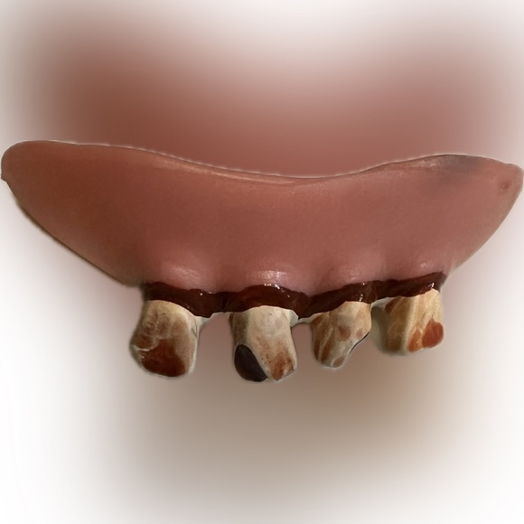 VTG HALLOWEEN COSTUME STAGE ACT DRESS UP FAKE ROTTEN TEETH MOUTH PIECE CAVITIES - Picture 4 of 5